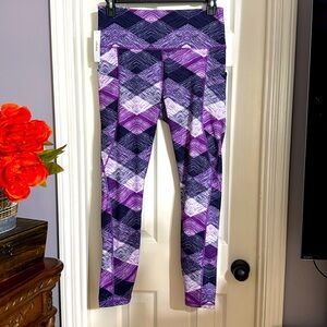 ODODOS Purple | Black Yoga Leggings Size XL NWT